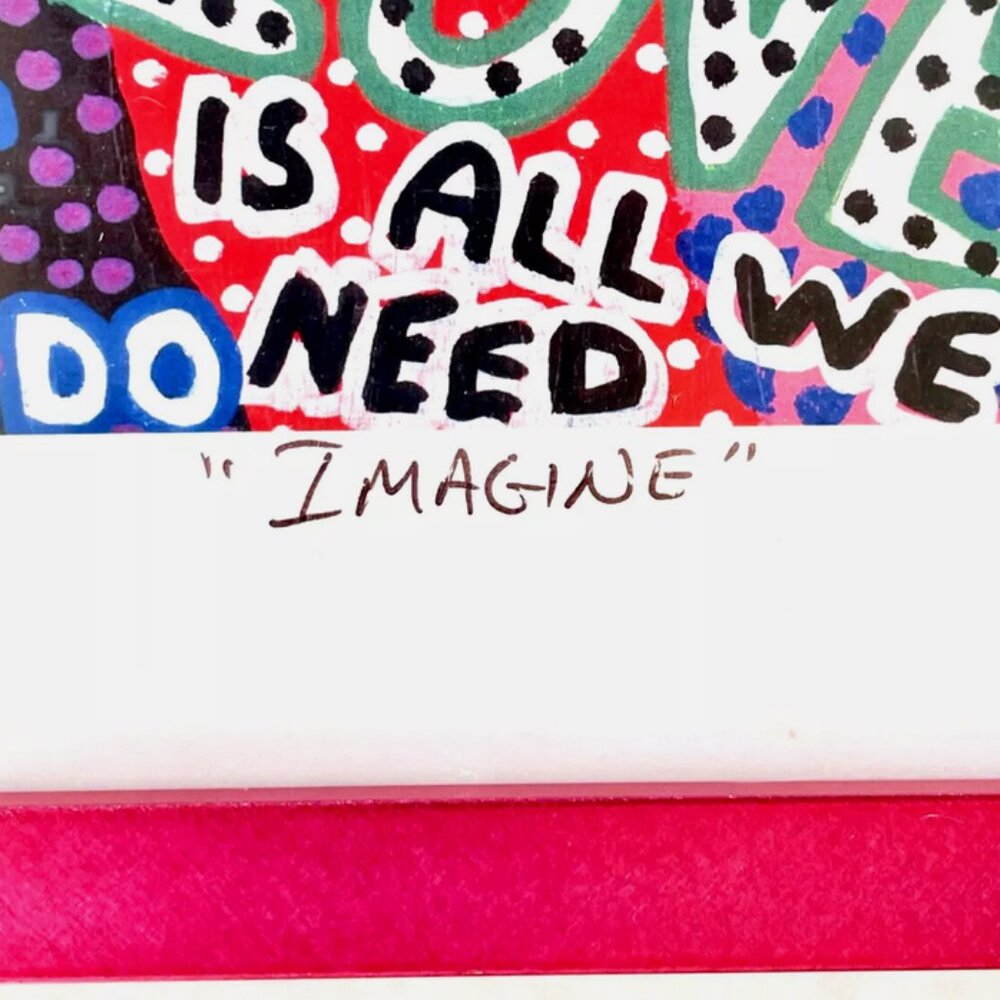 VINTAGE 60s 70s POP ART IMAGINE MIKE DARRAS 102/500 SIGNED PRINT FRAMED WALL ART - Picture 13 of 14